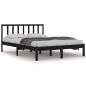 vidaXL Massivholzbett Schwarz Kiefer 135x190 cm vidaXL Massivholzbett Schwarz Kiefer 135x190 cm