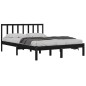 vidaXL Massivholzbett Schwarz Kiefer 135x190 cm vidaXL Massivholzbett Schwarz Kiefer 135x190 cm