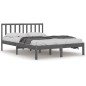 vidaXL Massivholzbett Grau Kiefer 135x190 cm vidaXL Massivholzbett Grau Kiefer 135x190 cm