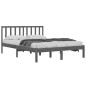 vidaXL Massivholzbett Grau Kiefer 135x190 cm vidaXL Massivholzbett Grau Kiefer 135x190 cm