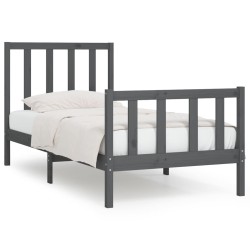 vidaXL Massivholzbett Grau 90x190 cm