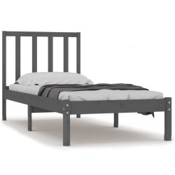 vidaXL Massivholzbett Grau Kiefer 75x190 cm
