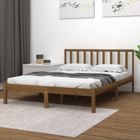 vidaXL Massivholzbett Honigbraun Kiefer 120x190 cm