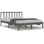 vidaXL Massivholzbett Grau Kiefer 135x190 cm vidaXL Massivholzbett Grau Kiefer 135x190 cm