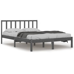 vidaXL Massivholzbett Grau Kiefer 140x190 cm
