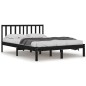 vidaXL Massivholzbett Schwarz Kiefer 135x190 cm vidaXL Massivholzbett Schwarz Kiefer 135x190 cm