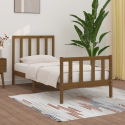 vidaXL Massivholzbett Honigbraun 90x190 cm