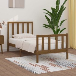 vidaXL Massivholzbett Honigbraun 75x190 cm