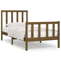 vidaXL Massivholzbett Honigbraun 75x190 cm