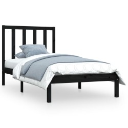 vidaXL Massivholzbett Schwarz Kiefer 75x190 cm