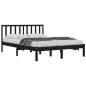 vidaXL Massivholzbett Schwarz Kiefer 200x200 cm vidaXL Massivholzbett Schwarz Kiefer 200x200 cm