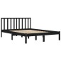 vidaXL Massivholzbett Schwarz Kiefer 200x200 cm vidaXL Massivholzbett Schwarz Kiefer 200x200 cm