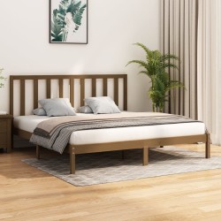 vidaXL Massivholzbett Honigbraun Kiefer 200x200 cm