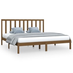 vidaXL Massivholzbett Honigbraun Kiefer 200x200 cm