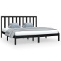 vidaXL Massivholzbett Schwarz Kiefer 200x200 cm vidaXL Massivholzbett Schwarz Kiefer 200x200 cm