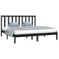 vidaXL Massivholzbett Schwarz Kiefer 200x200 cm vidaXL Massivholzbett Schwarz Kiefer 200x200 cm
