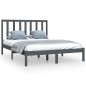vidaXL Massivholzbett Grau Kiefer 140x190 cm vidaXL Massivholzbett Grau Kiefer 140x190 cm