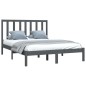 vidaXL Massivholzbett Grau Kiefer 140x190 cm vidaXL Massivholzbett Grau Kiefer 140x190 cm