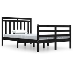 vidaXL Massivholzbett Schwarz 120x200 cm