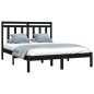 vidaXL Massivholzbett Schwarz 160x200 cm vidaXL Massivholzbett Schwarz 160x200 cm