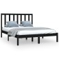 vidaXL Massivholzbett Schwarz Kiefer 140x190 cm vidaXL Massivholzbett Schwarz Kiefer 140x190 cm