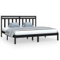 vidaXL Massivholzbett Schwarz 180x200 cm vidaXL Massivholzbett Schwarz 180x200 cm