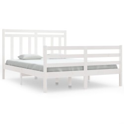 vidaXL Massivholzbett Weiß 140x190 cm