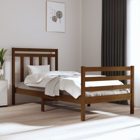 vidaXL Massivholzbett Honigbraun 90x200 cm