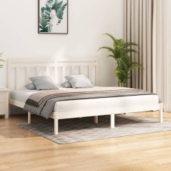 vidaXL Massivholzbett Weiß 180x200 cm