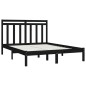 vidaXL Massivholzbett Schwarz 150x200 cm vidaXL Massivholzbett Schwarz 150x200 cm
