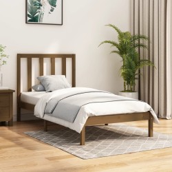 vidaXL Massivholzbett Honigbraun 75x190 cm