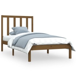 vidaXL Massivholzbett Honigbraun 75x190 cm