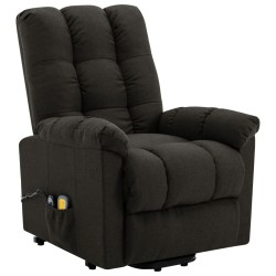 Massagesessel mit Aufstehhilfe Dunkelbraun Stoff
