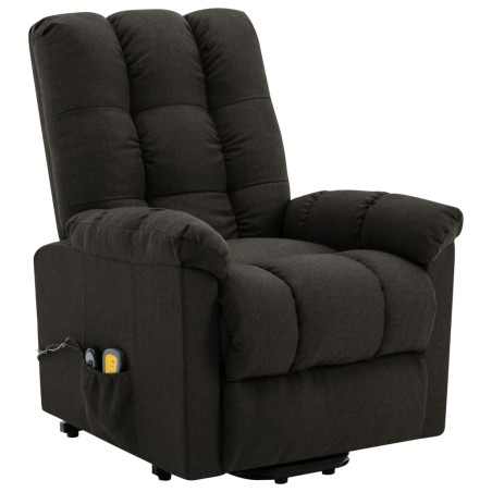 Massagesessel mit Aufstehhilfe Dunkelbraun Stoff