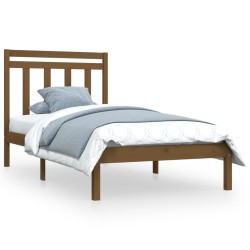 vidaXL Massivholzbett Honigbraun 90x200 cm
