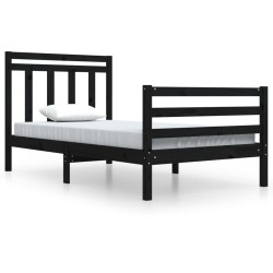 vidaXL Massivholzbett Schwarz 100x200 cm