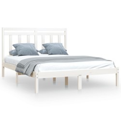 vidaXL Massivholzbett Weiß 140x190 cm