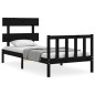 vidaXL Massivholzbett mit Kopfteil Schwarz 100x200 cm vidaXL Massivholzbett mit Kopfteil Schwarz 100x200 cm