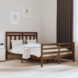 vidaXL Massivholzbett Honigbraun 150x200 cm