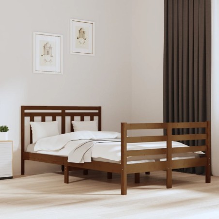 vidaXL Massivholzbett Honigbraun 120x200 cm
