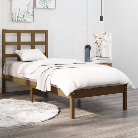 vidaXL Massivholzbett Honigbraun 75x190 cm