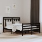 vidaXL Massivholzbett Schwarz 150x200 cm vidaXL Massivholzbett Schwarz 150x200 cm