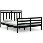 vidaXL Massivholzbett Schwarz 150x200 cm vidaXL Massivholzbett Schwarz 150x200 cm