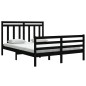vidaXL Massivholzbett Schwarz 150x200 cm vidaXL Massivholzbett Schwarz 150x200 cm