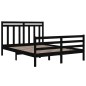 vidaXL Massivholzbett Schwarz 150x200 cm vidaXL Massivholzbett Schwarz 150x200 cm