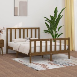 vidaXL Massivholzbett Honigbraun 120x190 cm