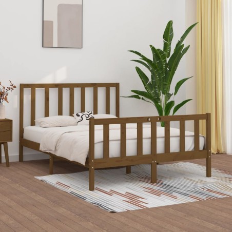vidaXL Massivholzbett Honigbraun 120x190 cm