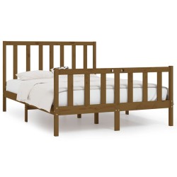 vidaXL Massivholzbett Honigbraun 120x190 cm