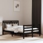 vidaXL Massivholzbett Schwarz 135x190 cm vidaXL Massivholzbett Schwarz 135x190 cm