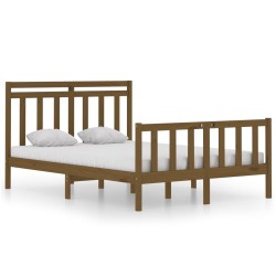 vidaXL Massivholzbett Honigbraun 120x190 cm